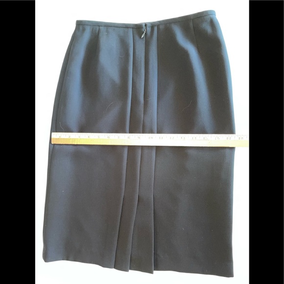 WOMENS STRAIGHT LINE BLACK SKIRT SIZE 2 LINED PLEATED ZIPPER HOOK & EYE - Picture 6 of 10